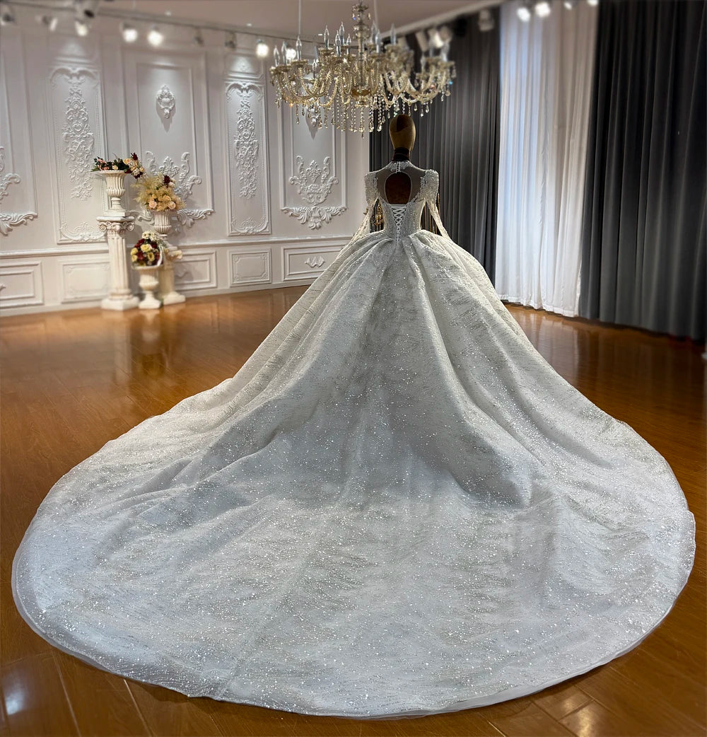 Amanda Novias 2026 Customized NS5068 Full Beading V-neckline Wedding Dress