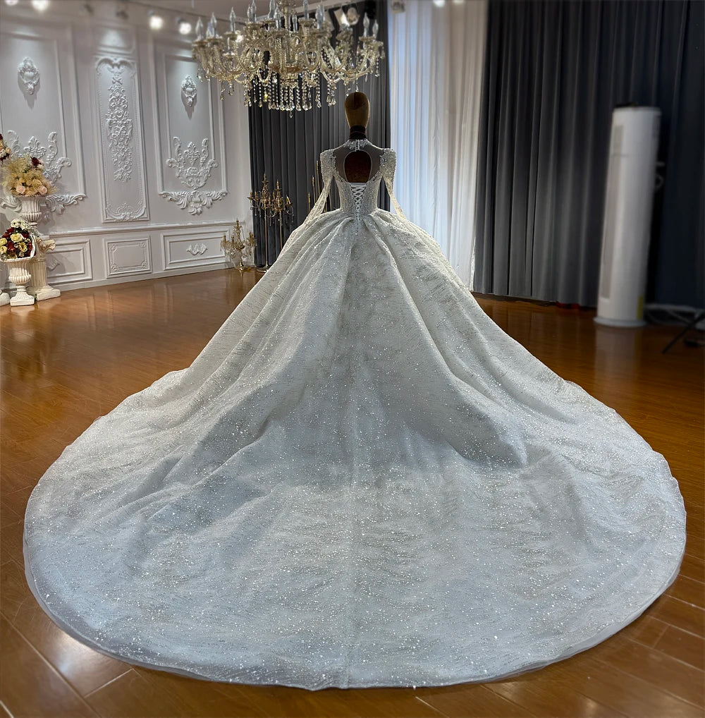 Amanda Novias 2026 Customized NS5068 Full Beading V-neckline Wedding Dress
